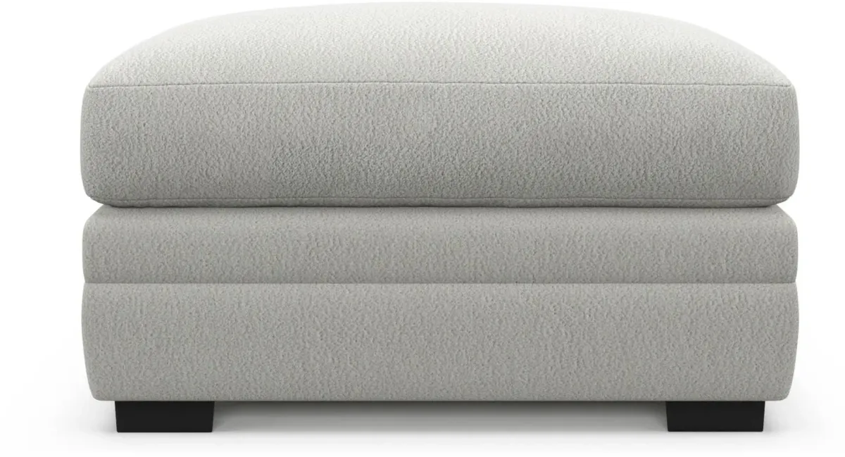 Boston Hybrid Comfort Ottoman - Oslo Snow