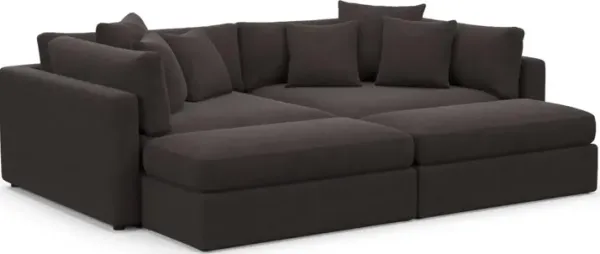 Sasha Foam Comfort Sectional - Merrimac Dark Brown
