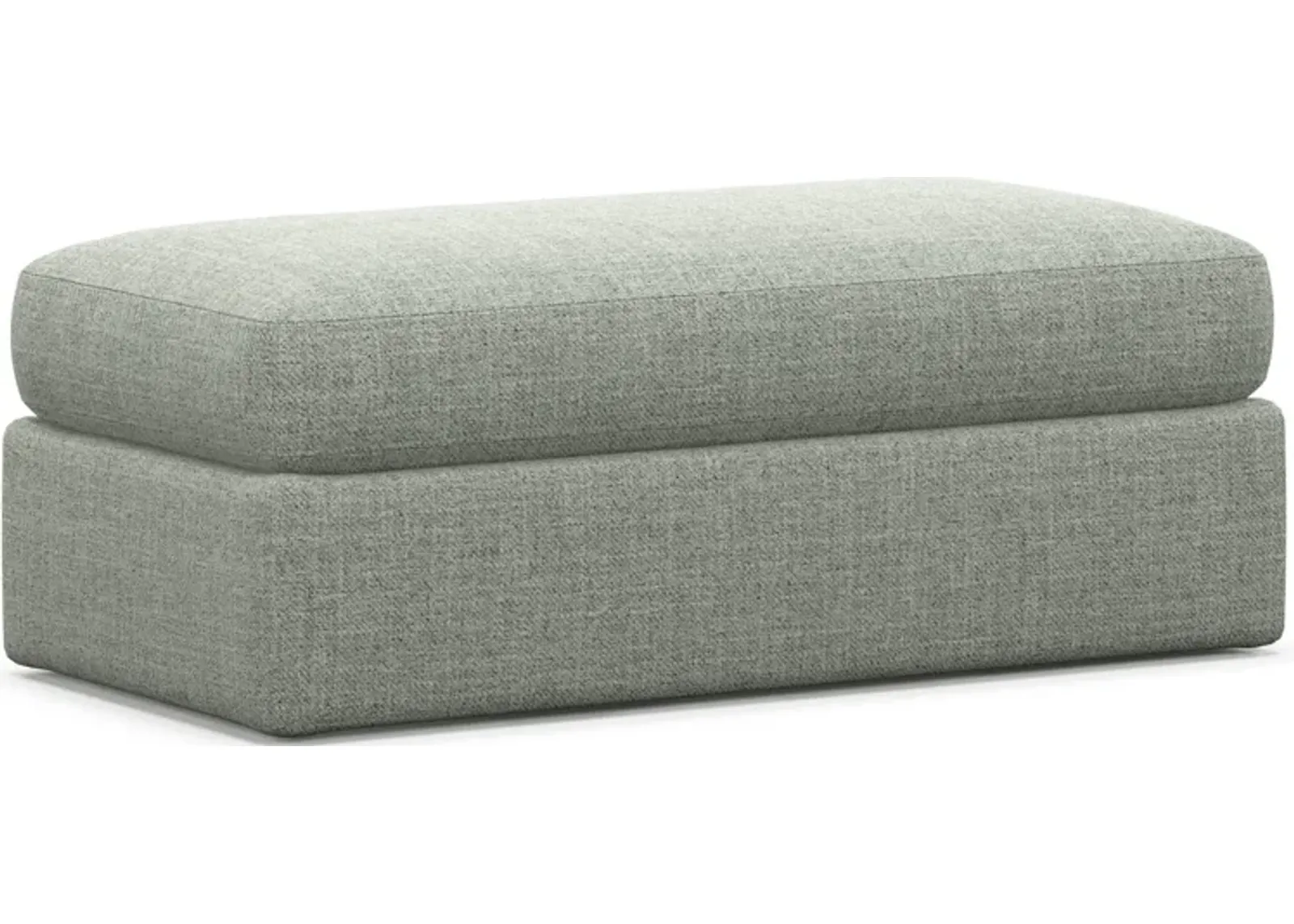 Haven Foam Comfort Eco Performance Fabric Ottoman - Broderick Sea Glass