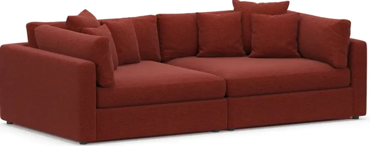 Haven Foam Comfort 2-Piece Media Sofa - Bloke Brick