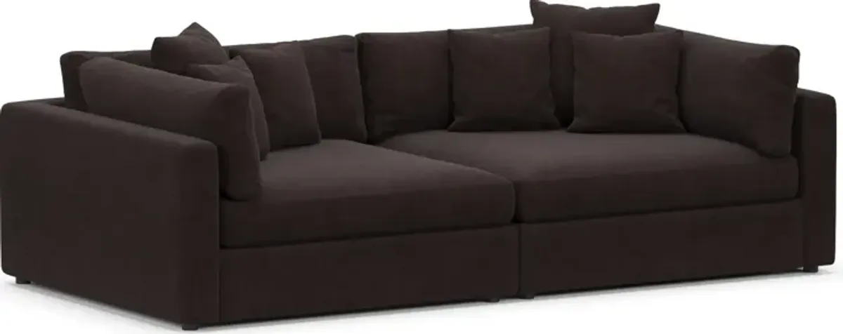 Haven Foam Comfort 2-Piece Media Sofa - Merrimac Dark Brown