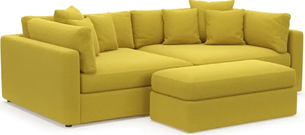 Haven Foam Comfort 2-Piece Media Sofa and Ottoman - Bloke Goldenrod