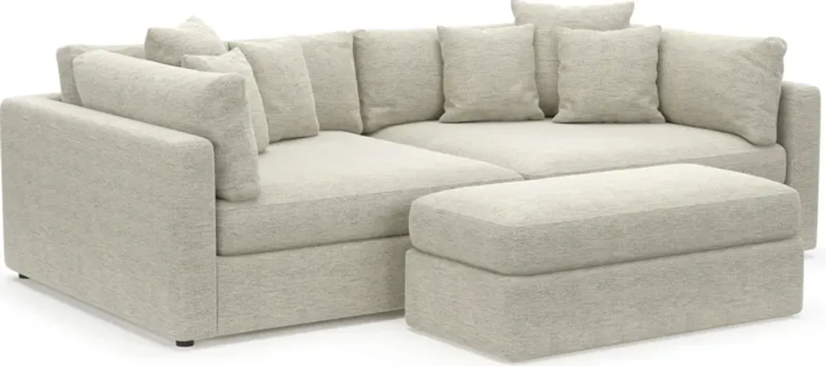 Haven 2-Piece Media Sofa and Ottoman - Merino Chalk