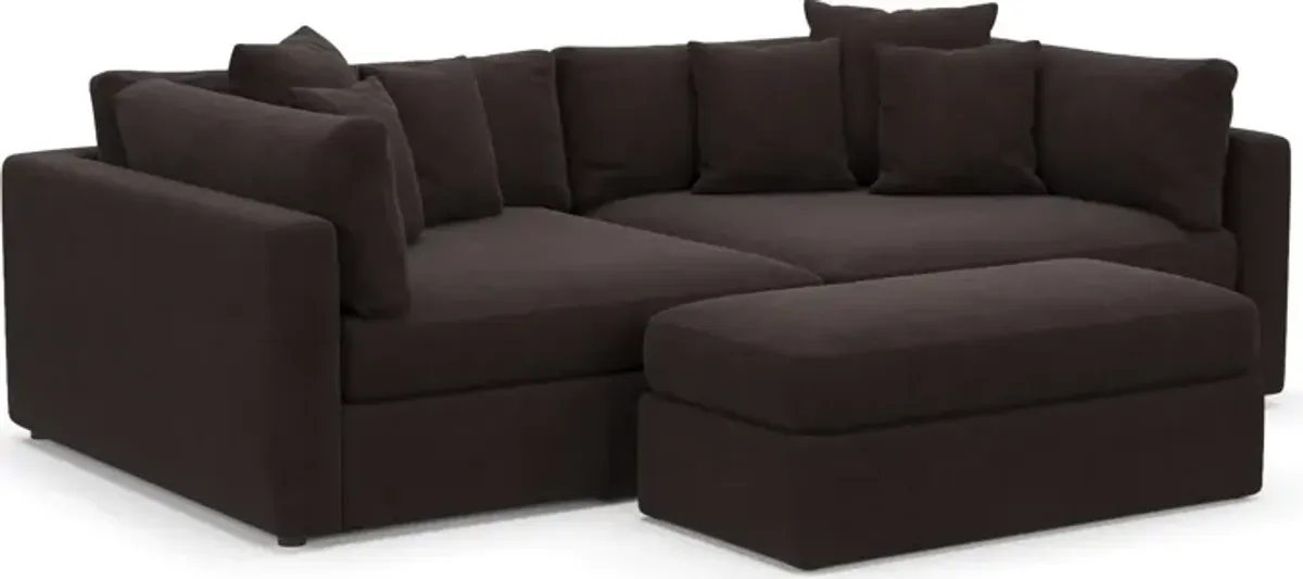 Haven Foam Comfort 2-Piece Media Sofa and Ottoman - Merrimac Dark Brown