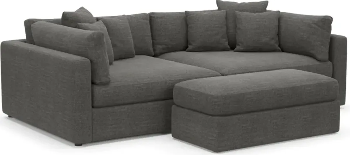 Haven Foam Comfort 2-Piece Sofa and Ottoman - Curious Charcoal