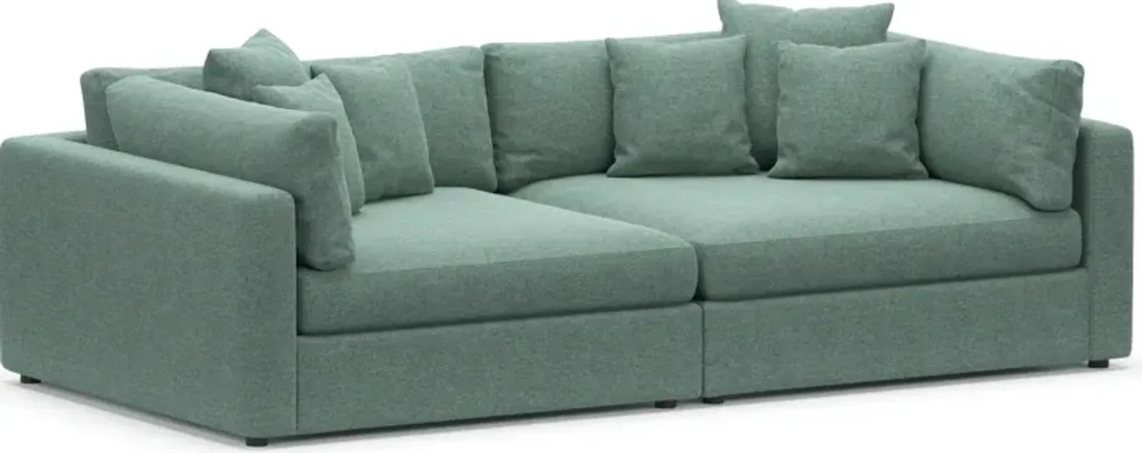 Haven Foam Comfort Eco Performance Fabric 2-Piece Media Sofa - Bridger Jade