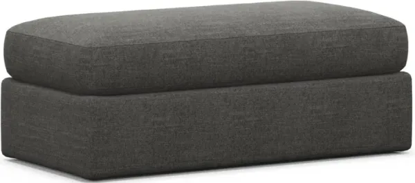 Sasha Foam Comfort Ottoman - Curious Charcoal