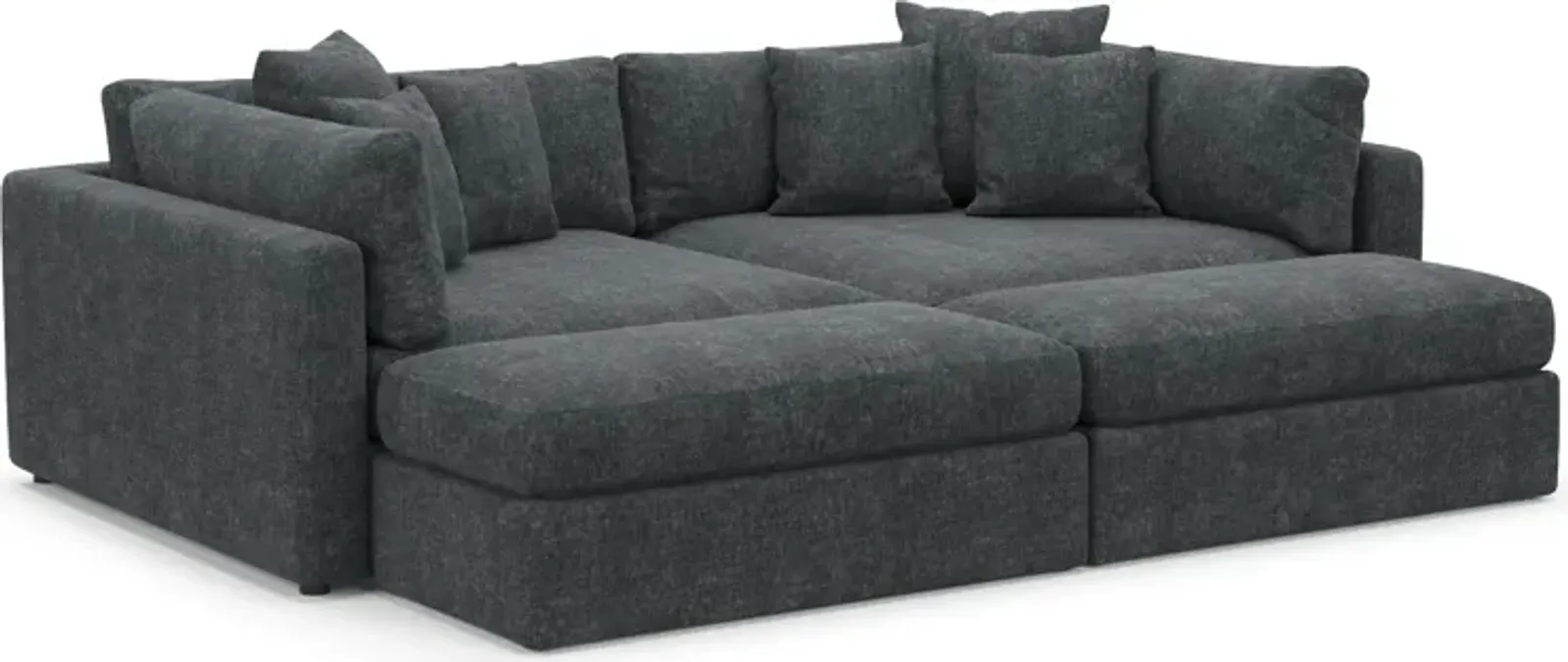 Haven Foam Comfort 2-Piece Sofa and 2 Ottomans - Contessa Shadow