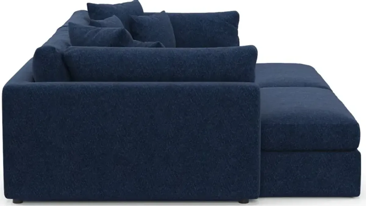 Haven 2-Piece Media Sofa and 2 Ottomans - Oslo Navy