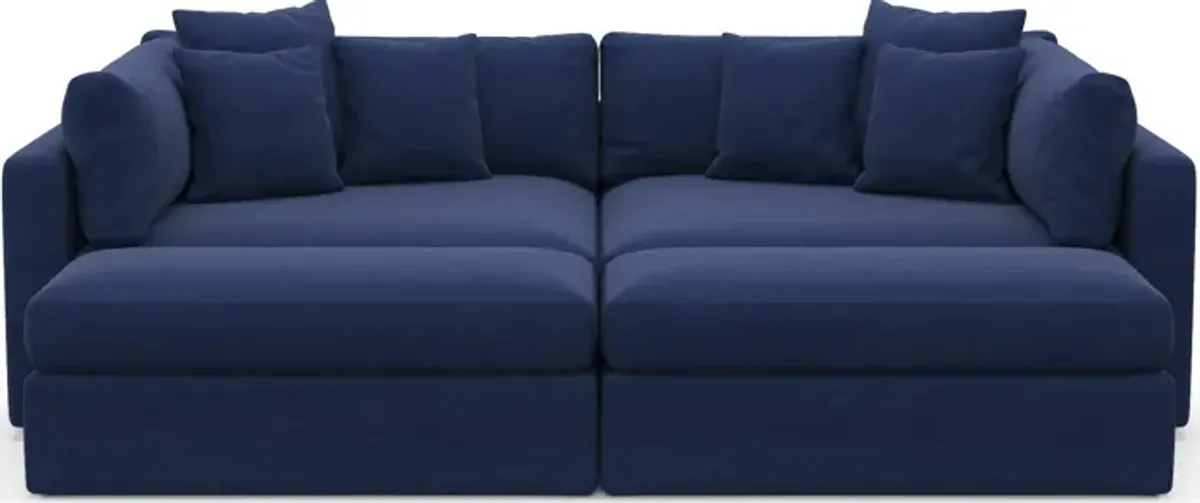 Haven Foam Comfort 2-Piece Sofa and 2 Ottomans - Abington Indigo