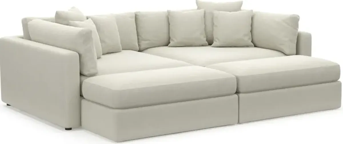 Haven Foam Comfort 2-Piece Sofa and 2 Ottomans - Anders Ivory