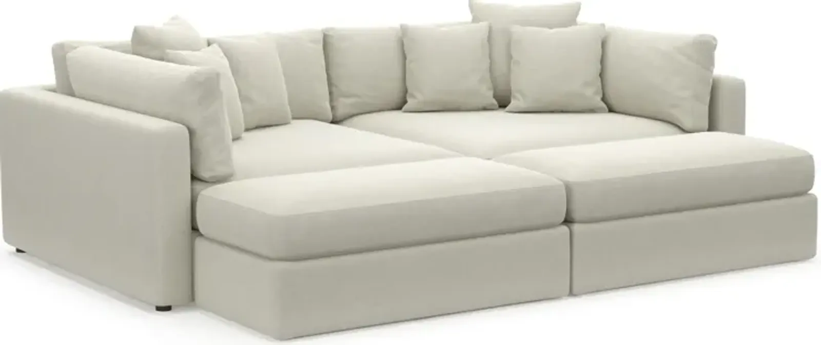 Haven Foam Comfort 2-Piece Sofa and 2 Ottomans - Anders Ivory