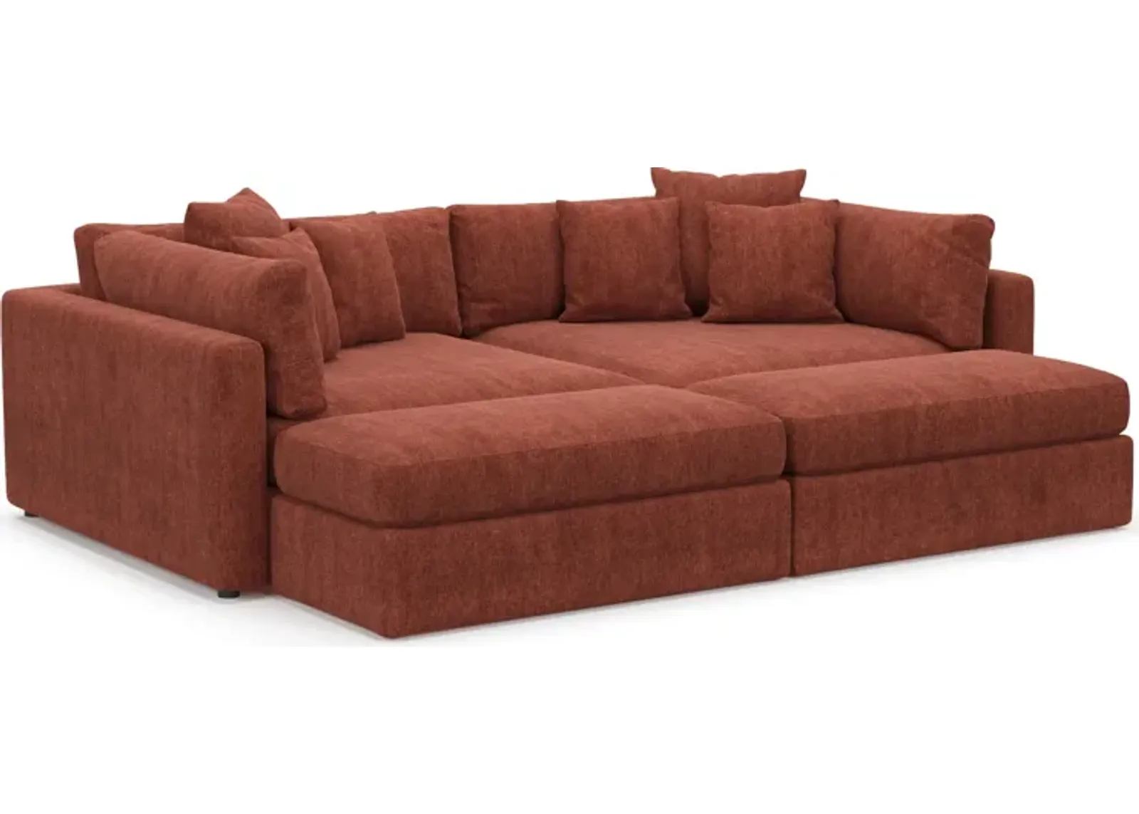 Haven Foam Comfort 2-Piece Sofa and 2 Ottomans - Contessa Paprika