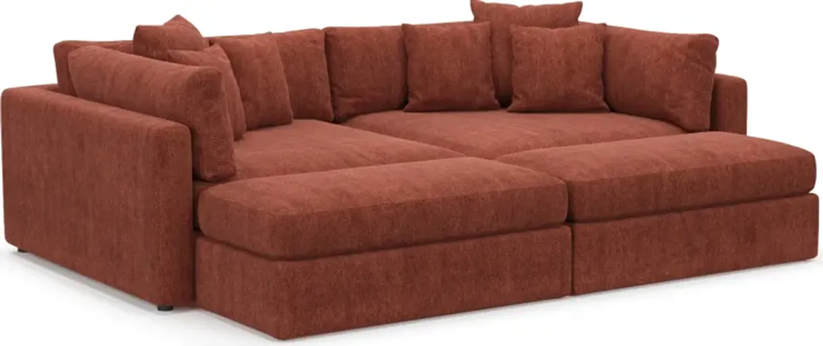 Haven Foam Comfort 2-Piece Sofa and 2 Ottomans - Contessa Paprika