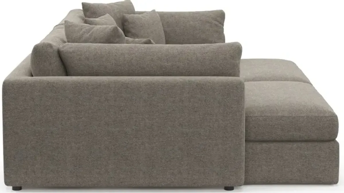 Haven Foam Comfort Eco Performance Fabric 2-Piece Media Sofa and 2 Ottomans - Bridger Metal