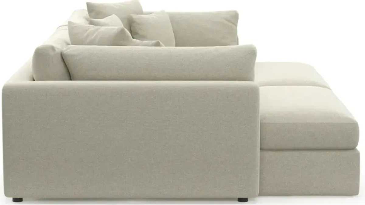 Haven Foam Comfort Eco Performance Fabric 2-Piece Media Sofa and 2 Ottomans - Liv Dove