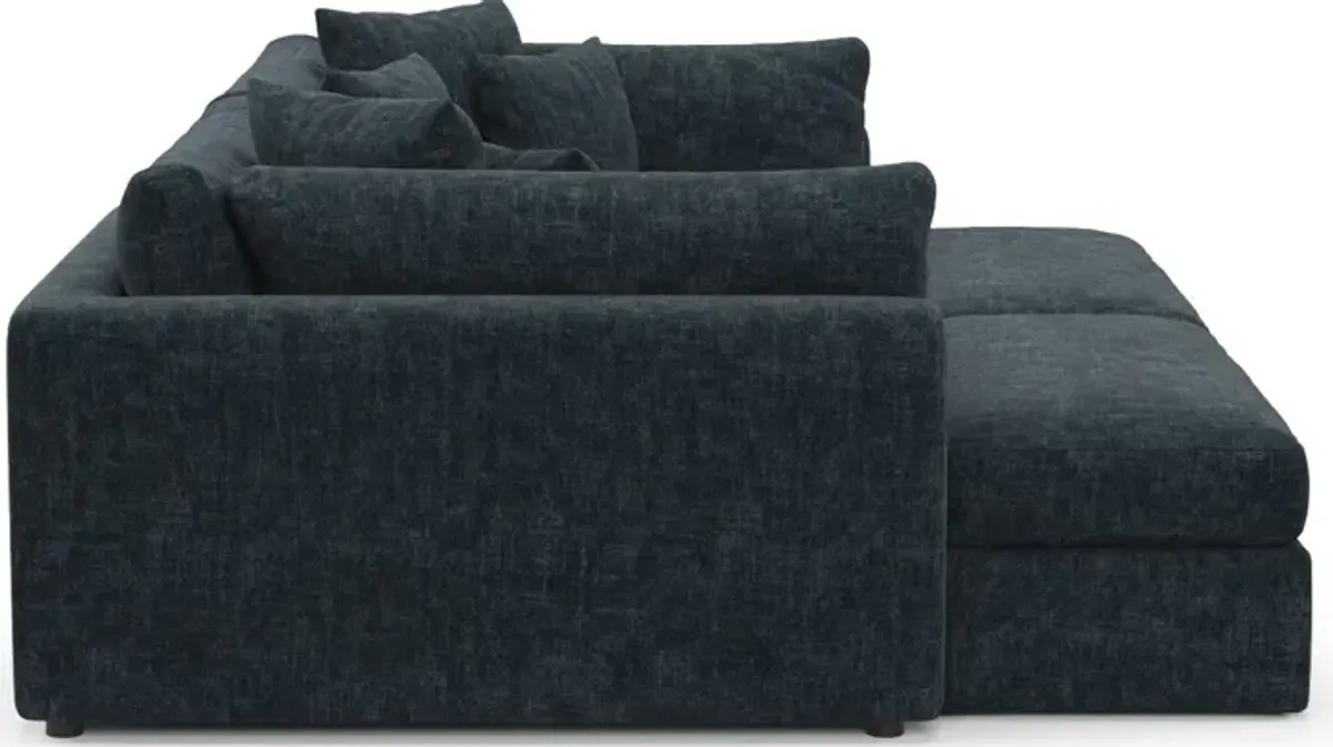 Haven Foam Comfort Eco Performance Fabric 2-Piece Media Sofa and 2 Ottomans - Argo Navy