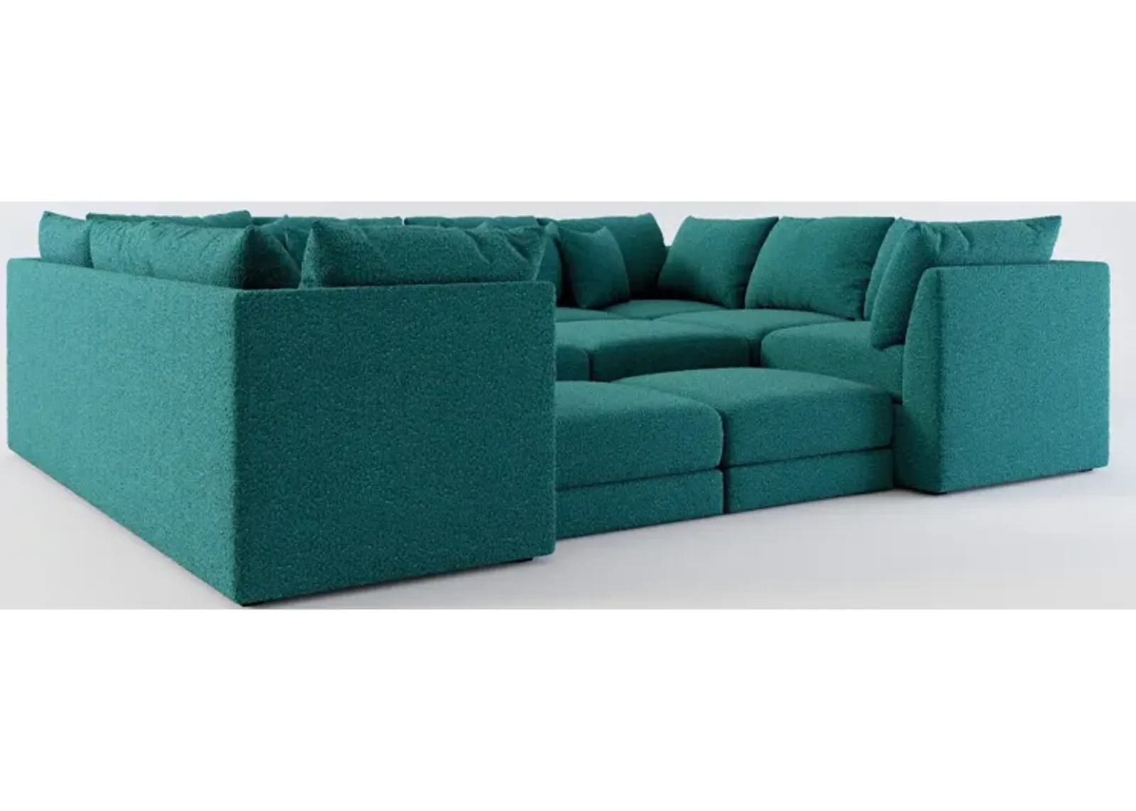 Nest Foam Comfort 7-Piece Pit Sectional - Bloke Peacock