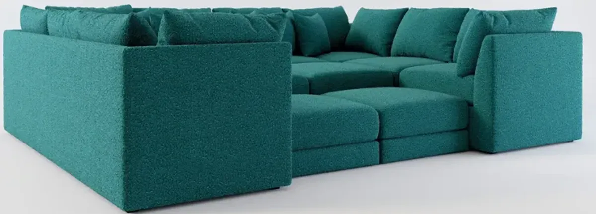 Nest Foam Comfort 7-Piece Pit Sectional - Bloke Peacock