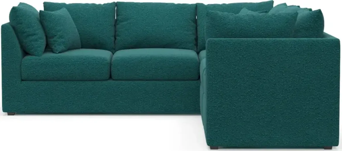 Nest Foam Comfort 3-Piece Small Sectional - Bloke Peacock