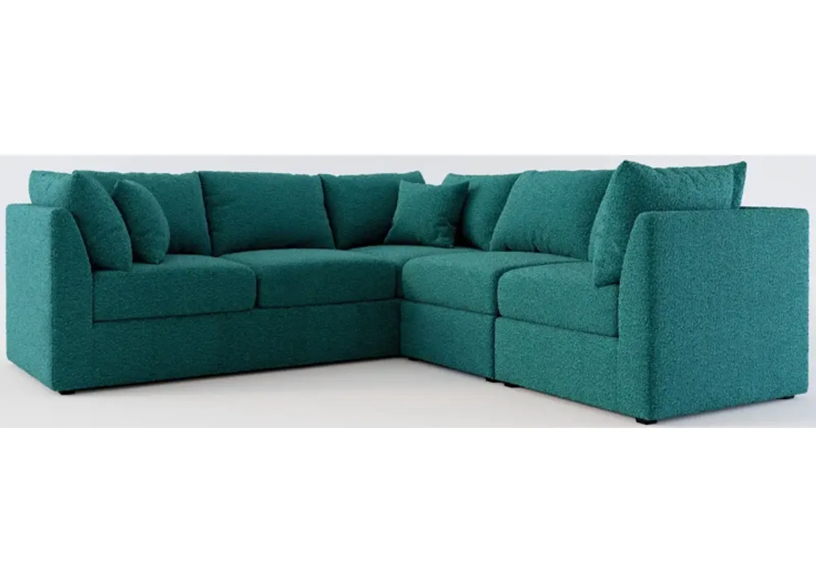 Nest Foam Comfort 3-Piece Small Sectional - Bloke Peacock