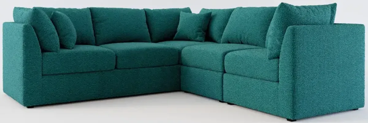 Nest Foam Comfort 3-Piece Small Sectional - Bloke Peacock