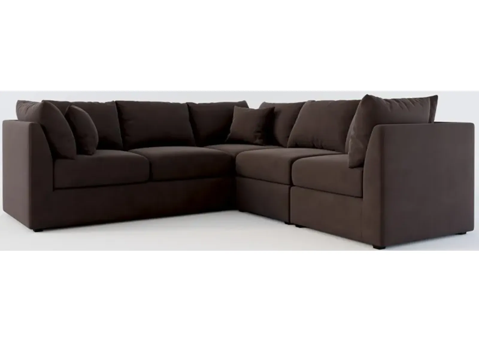 Nest Foam Comfort 3-Piece Small Sectional - Merrimac Dark Brown