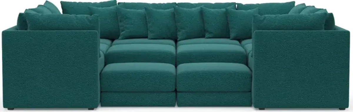 Nest Foam Comfort 9-Piece Sectional - Bloke Peacock