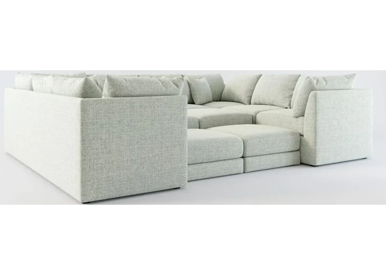 Nest Foam Comfort Eco Performance 7-Piece Pit Sectional - Broderick Sea Glass