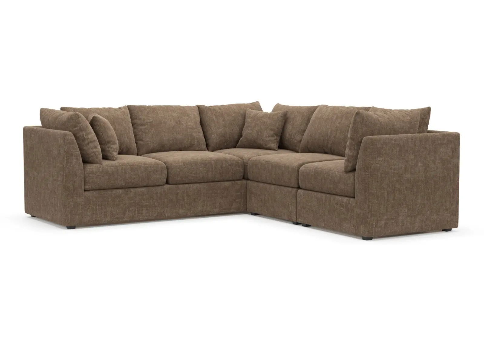 Nest Foam Comfort Eco Performance Fabric 3-Piece Small Sectional - Argo Java