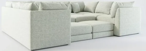 Nest Foam Comfort Eco Performance Fabric 9-Piece Sectional - Broderick Sea Glass