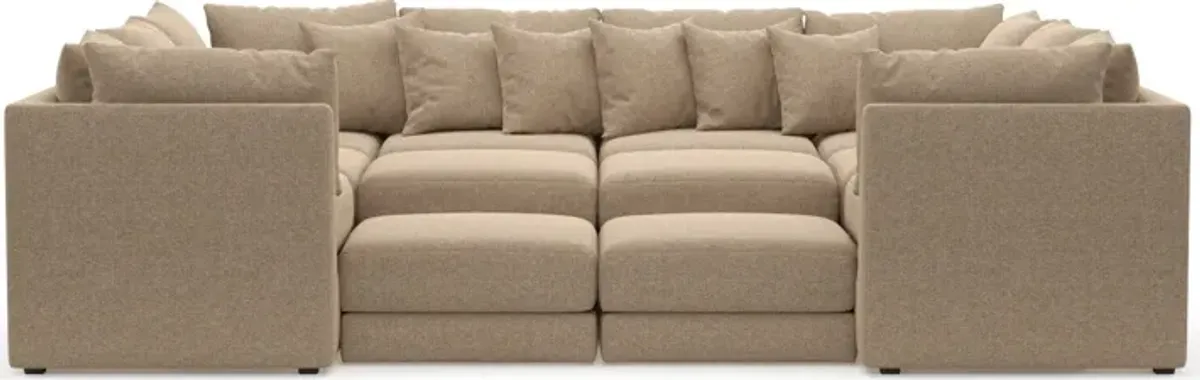 Nest Foam Comfort Eco Performance Fabric 9-Piece Sectional - Liv Wicker