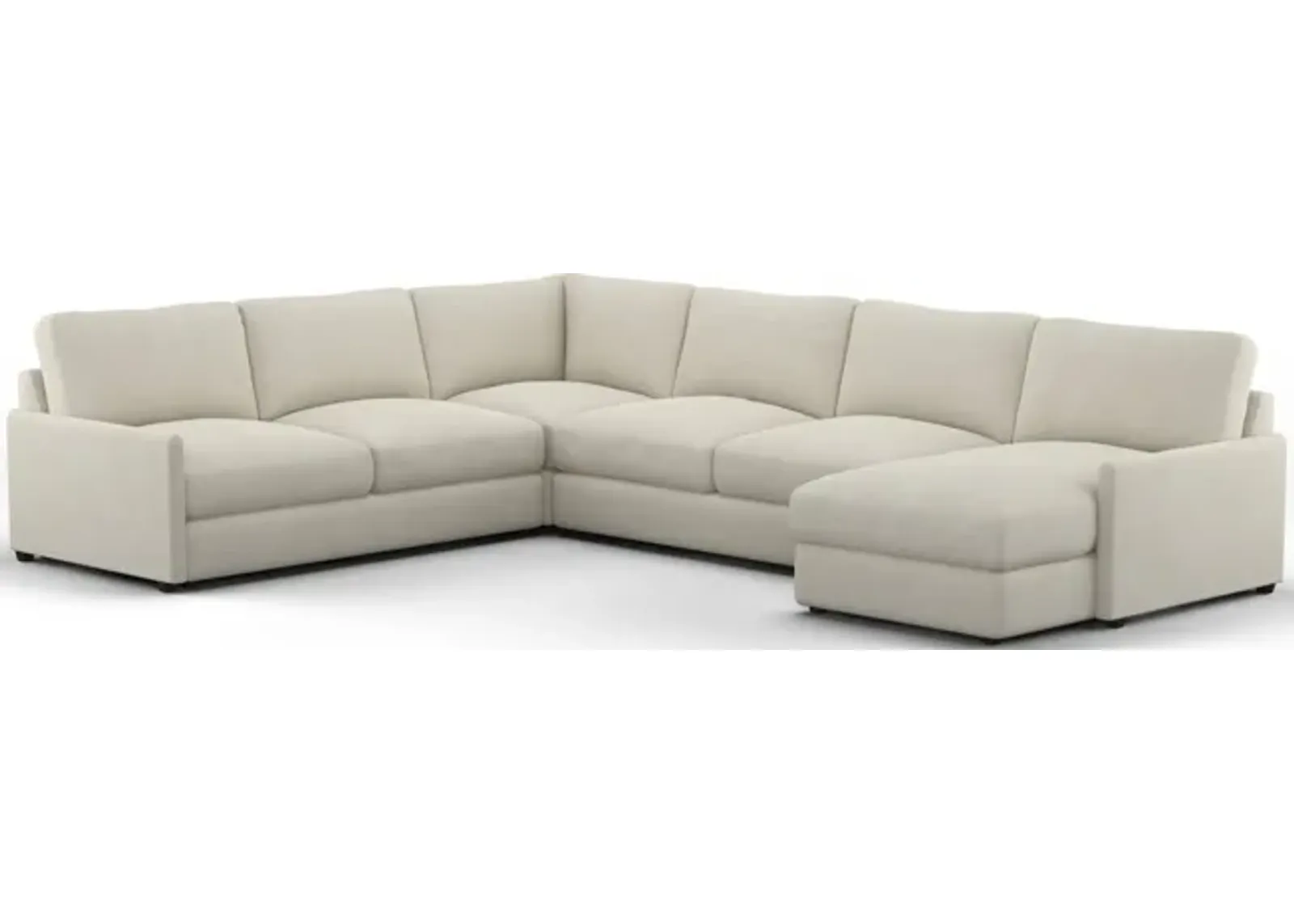 Jasper Foam Comfort 4-Piece Sectional with Right-Facing Chaise - Laurent Beach