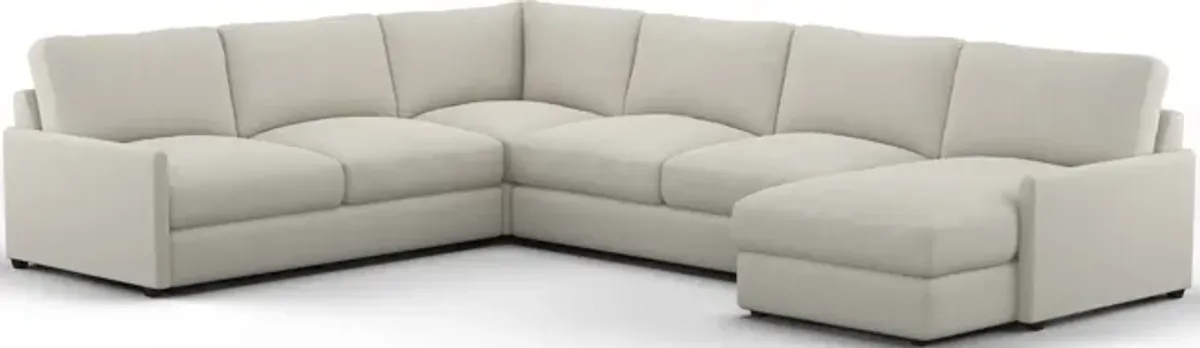 Jasper Foam Comfort 4-Piece Sectional with Right-Facing Chaise - Anders Ivory