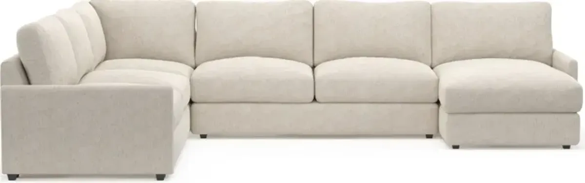 Jasper Foam Comfort 4-Piece Sectional with Right-Facing Chaise - M Ivory