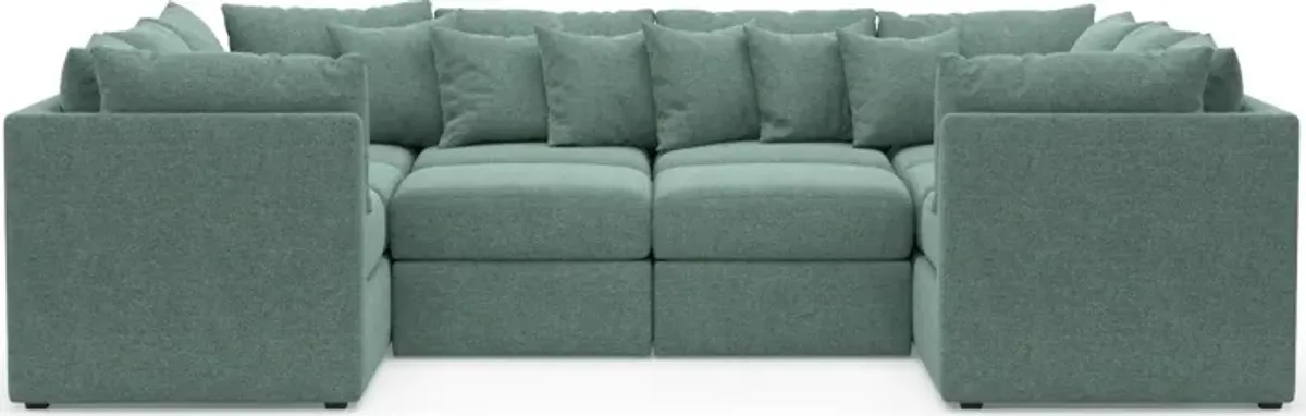 Nest Foam Comfort Eco Performance Fabric 5-Piece Pit Sectional - Bridger Jade