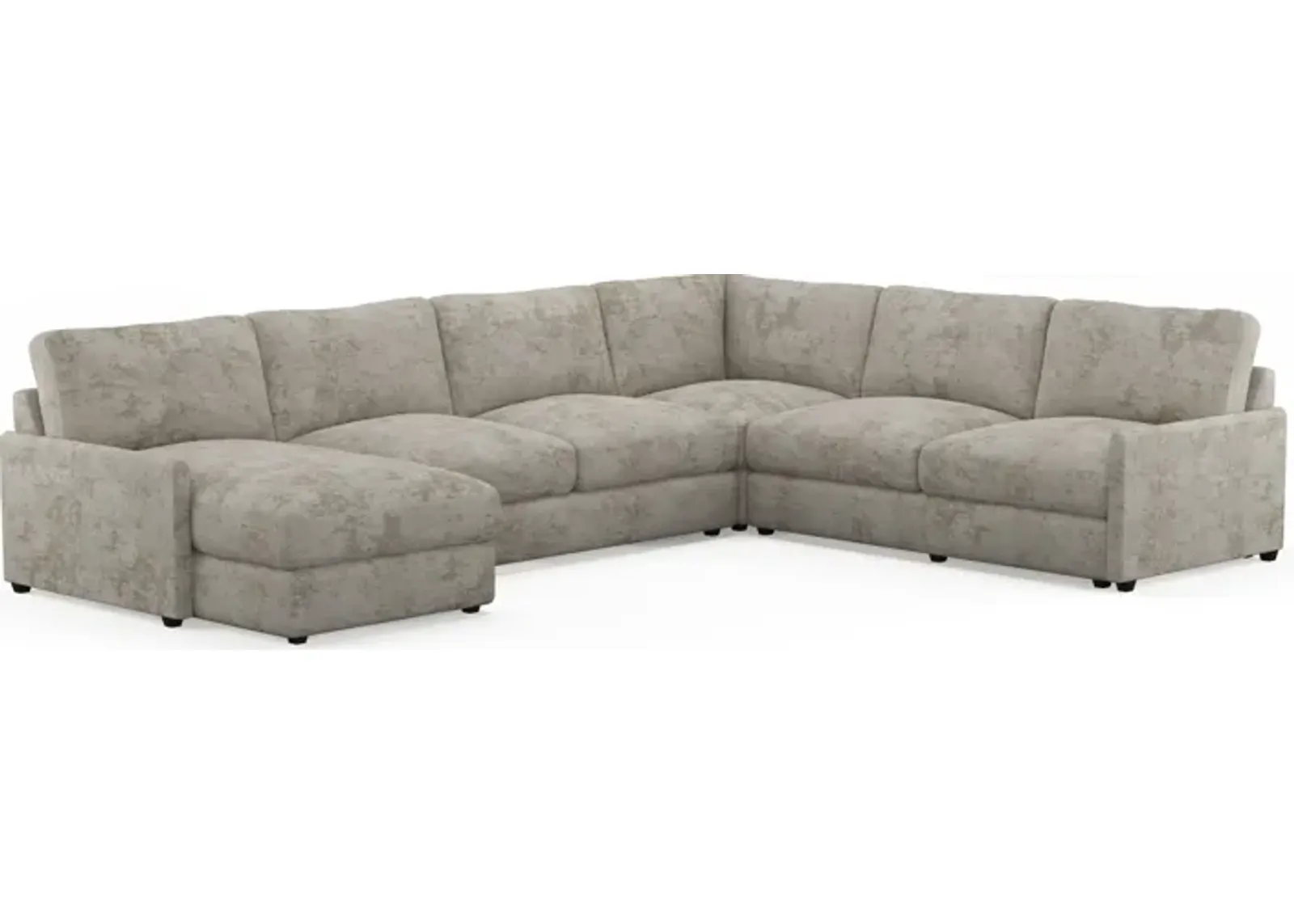 Jasper Foam Comfort 4-Piece Sectional with Left-Facing Chaise - Hearth Cement