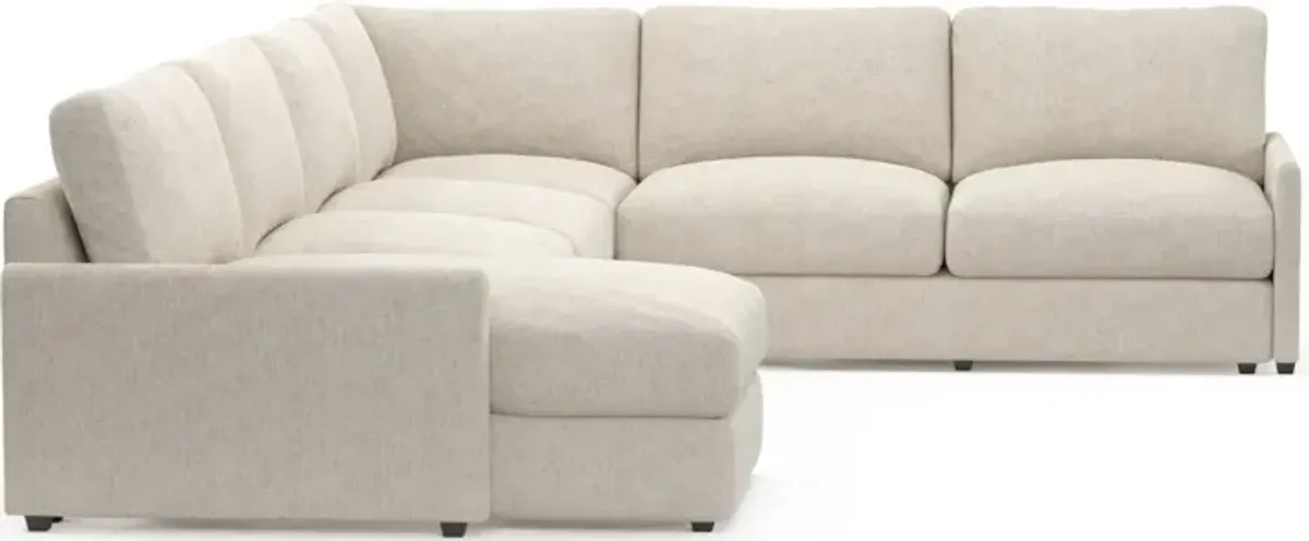 Jasper Foam Comfort 4-Piece Sectional with Left-Facing Chaise - M Ivory