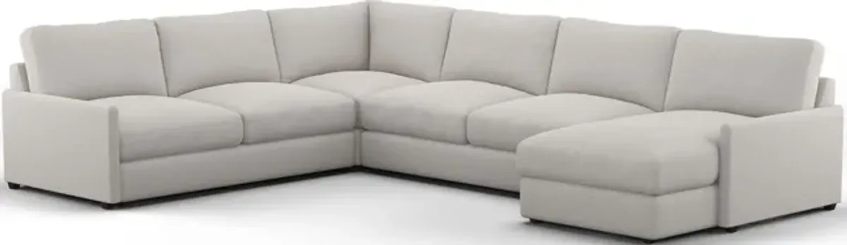 Jasper Hybrid Comfort 4-Piece Sectional with Right-Facing Chaise - Living Large White