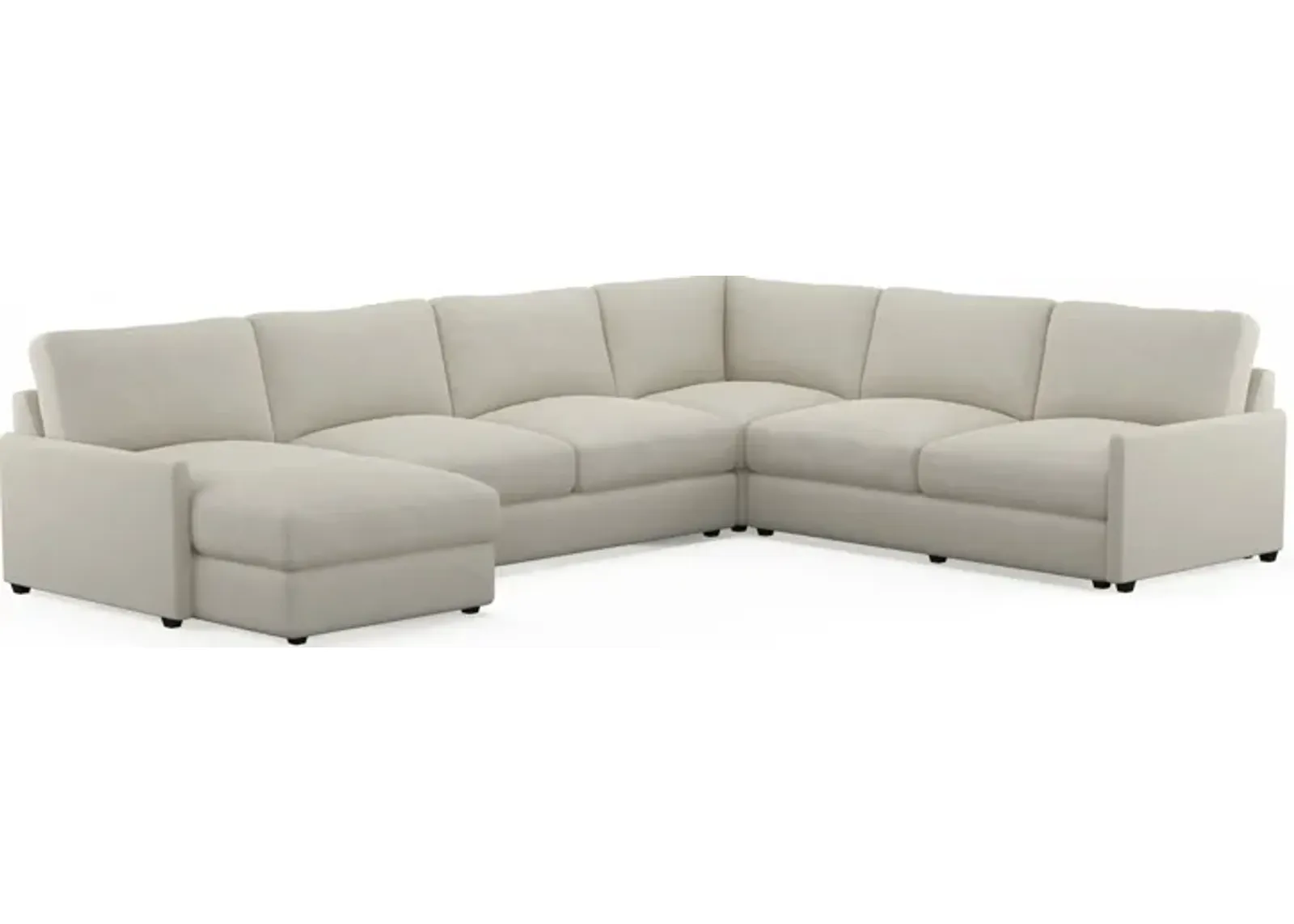 Jasper Hybrid Comfort 4-Piece Sectional with Left-Facing Chaise - Anders Ivory