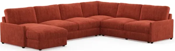 Jasper Hybrid Comfort 4-Piece Sectional with Left-Facing Chaise - Contessa Paprika