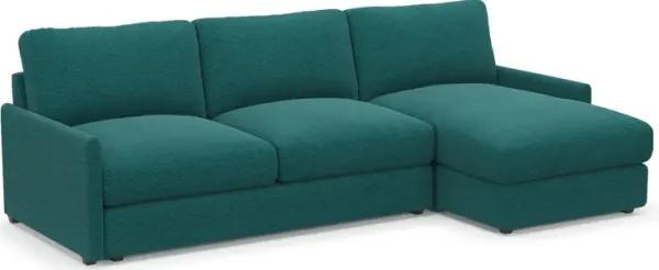 Jasper Hybrid Comfort 2-Piece Sectional with Right-Facing Chaise - Bloke Peacock