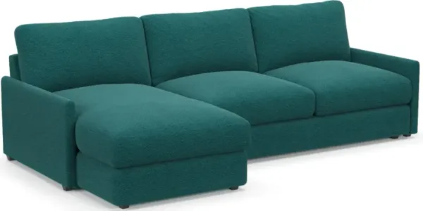 Jasper Hybrid Comfort 2-Piece Sectional with Left-Facing Chaise - Bloke Peacock