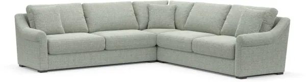Bowery Foam Comfort Eco Performance 3-Piece Sectional - Broderick Sea Glass