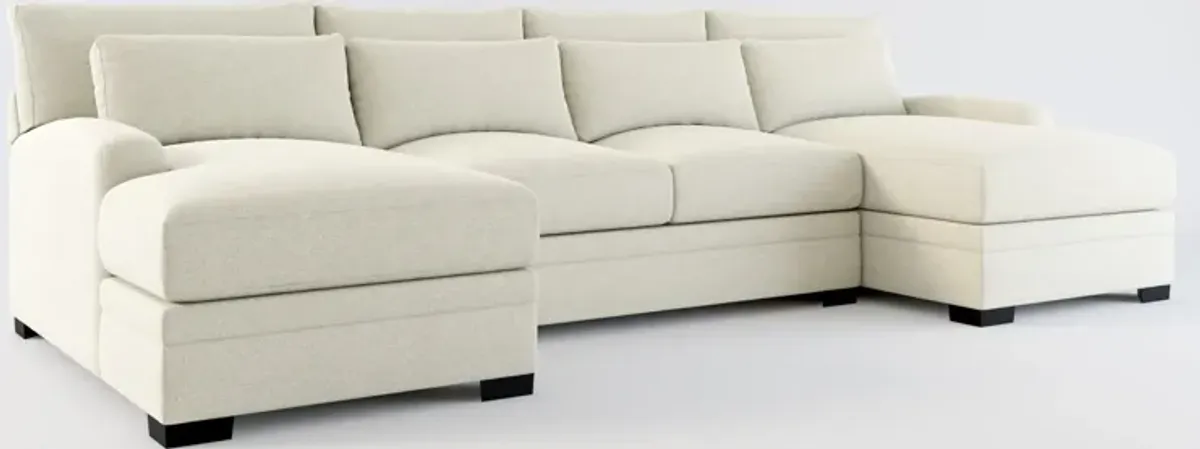 Winston Foam Comfort Eco Performance Fabric 3-Piece Sectional w/ Dual Chaise - Liv Dove