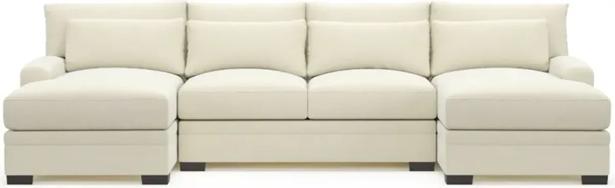 Winston Foam Comfort Eco Performance Fabric 3-Piece Sectional w/ Dual Chaise - Fincher Ivory