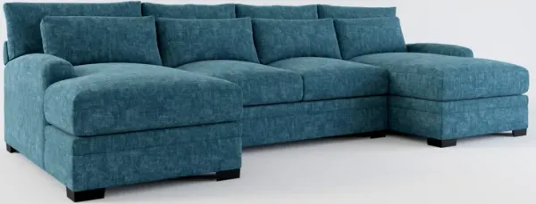 Winston Foam Comfort Eco Performance Fabric 3-Piece Sectional w/ Dual Chaise - Argo Tropic