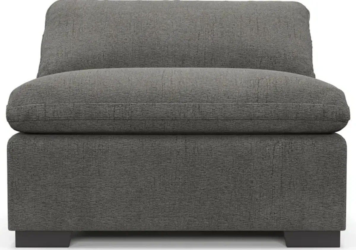 Plush Core Comfort Armless Chair - Living Large Charcoal