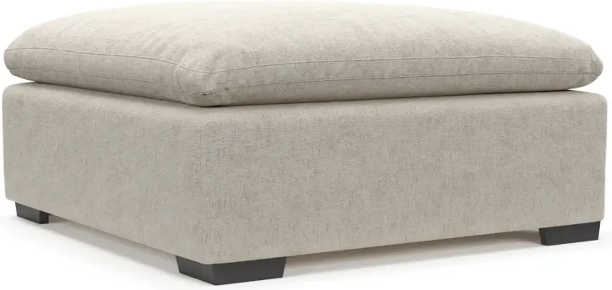 Plush Core Comfort Ottoman - M Ivory