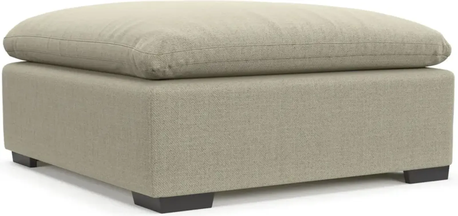 Plush Core Comfort Eco Performance Fabric Ottoman - Broderick Charcoal